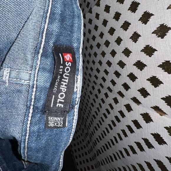 South Pole ribbed jeans vintage y2k size skinny jeans 36x32 - Picture 5 of 5